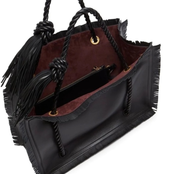 VALENTINO Women's Valentino Garavani "The Rope" Calf leather Large Fringe Tote - Picture 2 of 6
